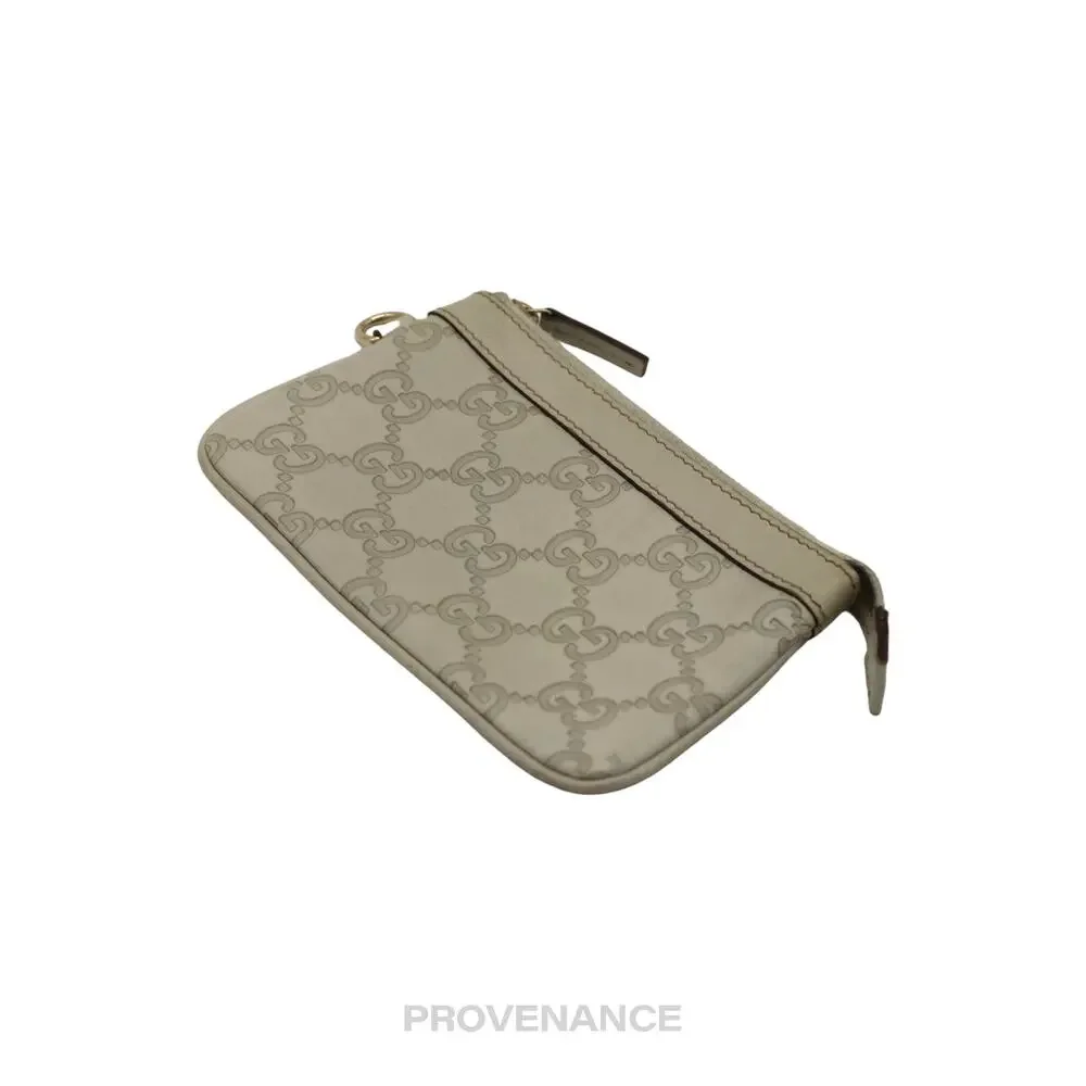 🔴 Gucci Zip Pouch Wallet - Ivory Guccissima Leather - Picture 3 of 8